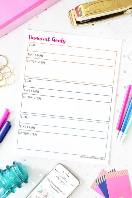 Free Printable Budget Binder with Financial Goals Page