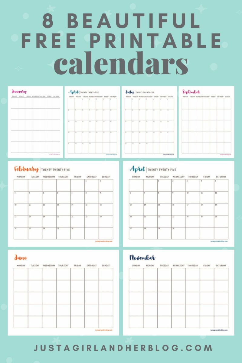 8 Beautiful Free Printable Calendars