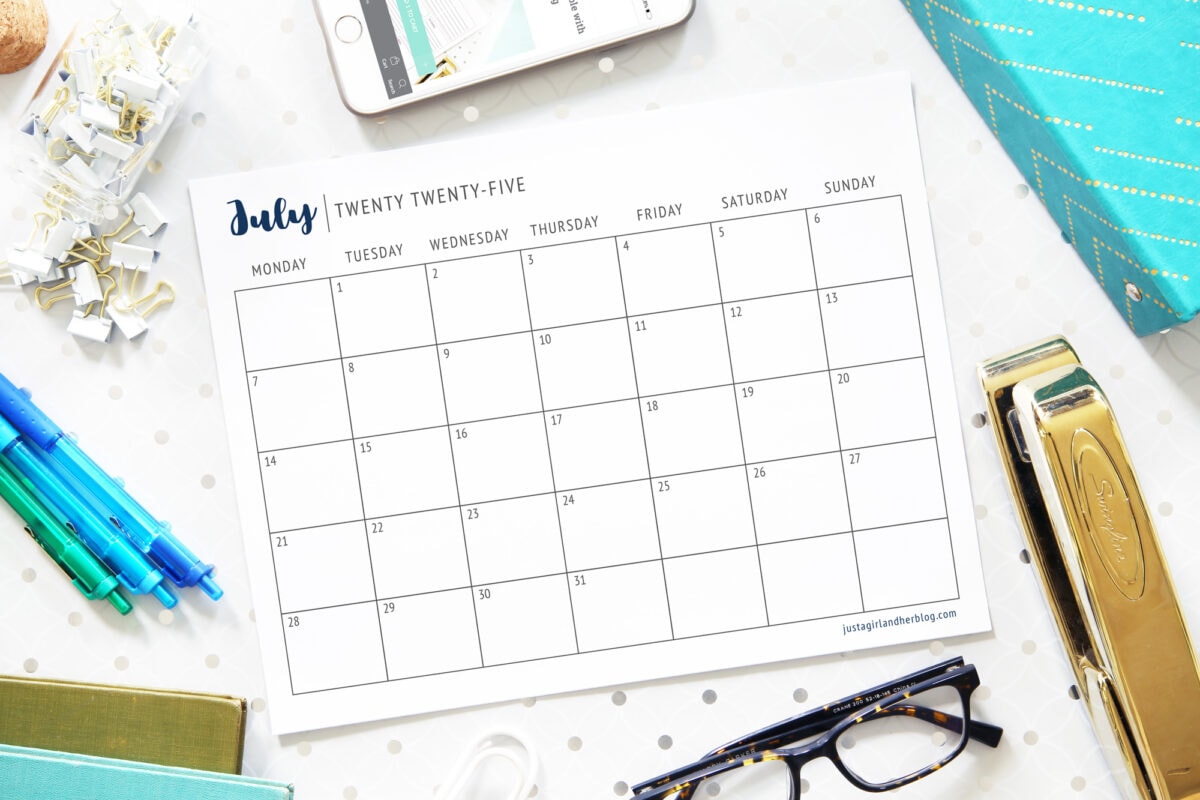 July 2025 Free Printable Calendar