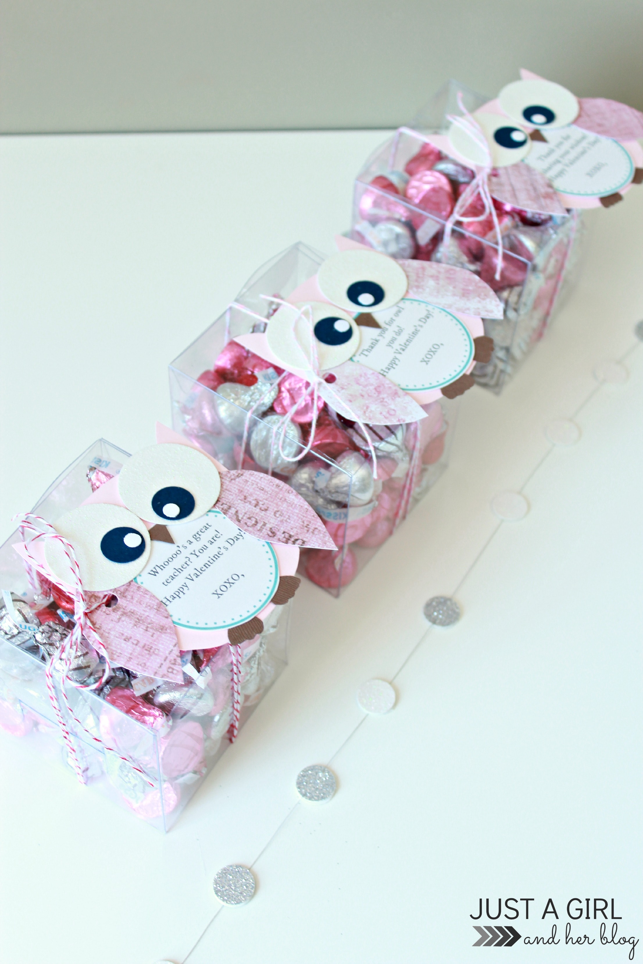 Owl Valentine Teacher Gifts by Just a Girl and Her Blog