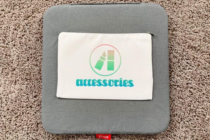 Custom cosmetic bag made with Cricut Infusible Ink