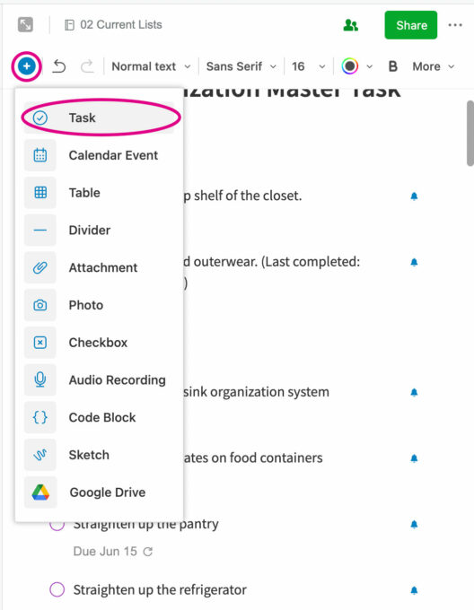 How to Add a Task to a Note in Evernote