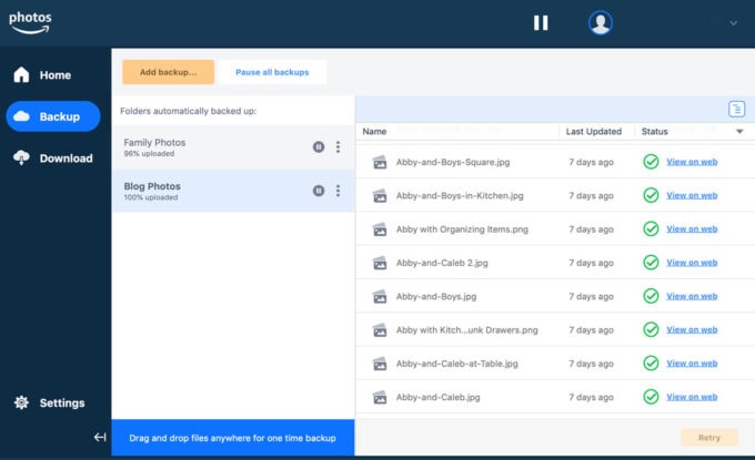 Amazon Photos Backup
