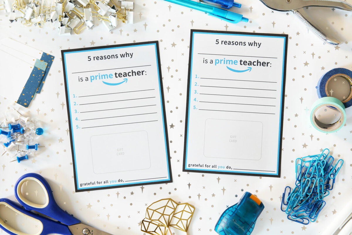 Amazon Teacher Gift Printables Cut to Size