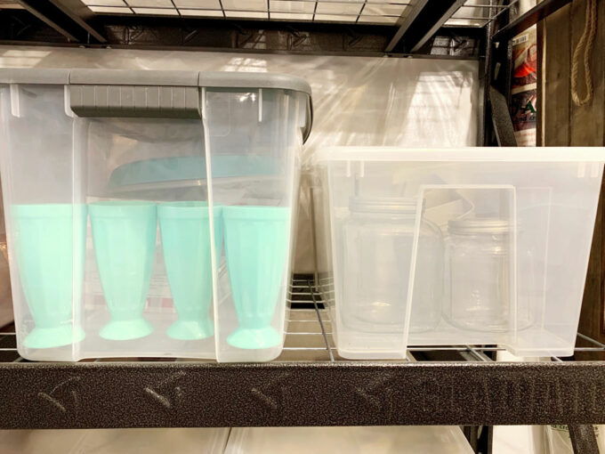 Backup Pantry Bins in Basement