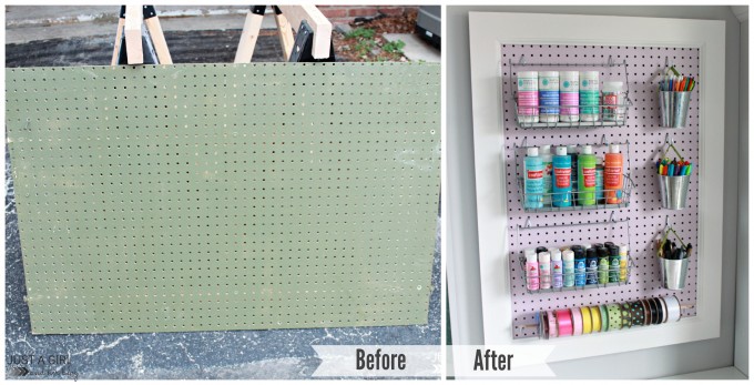 pegboard makeover before and after photos