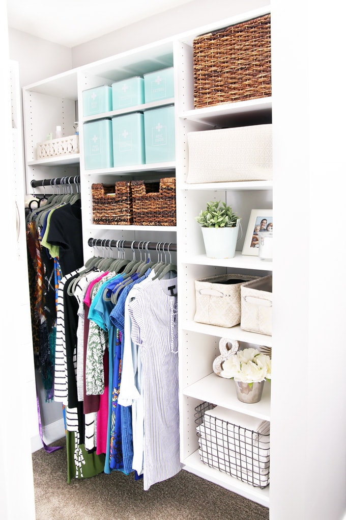 Closet with shelves for organized medications