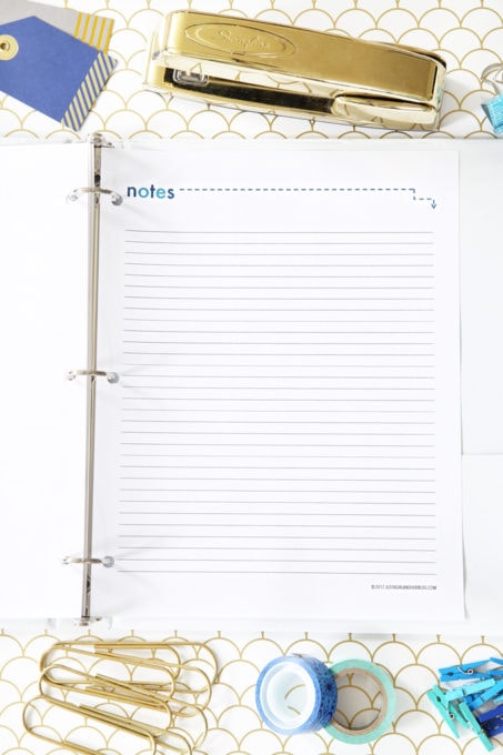 Blue Note Taking Printable, Student Binder with Free Printables for Back-to-School, study aids, high school organization, college organization, middle school organization, pretty printables, printables for girls, printables for boys, resources for students, back to school, graduation gift, student organization, teacher printables