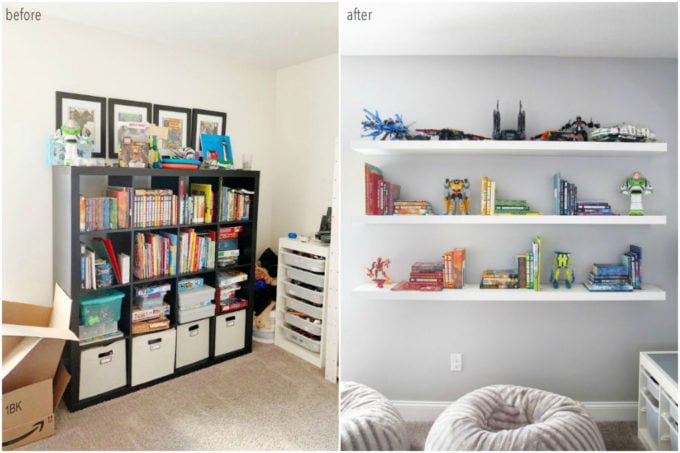 Organized Books Before and After