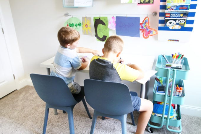 Kids filling out a printable for Teacher Appreciation Week