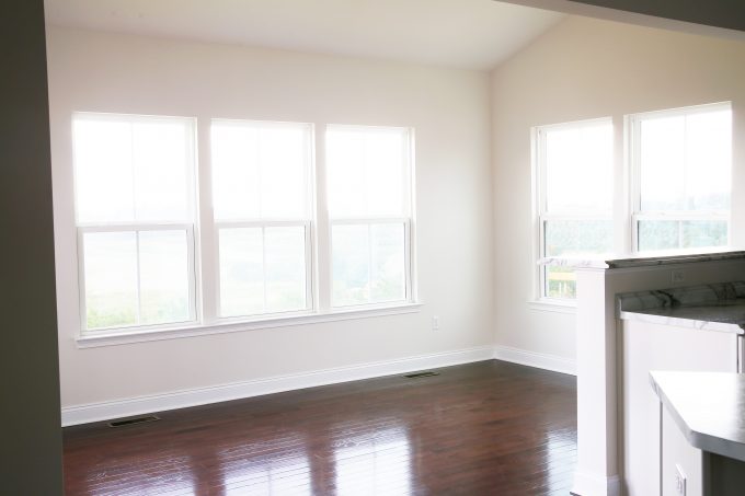 shiny hardwood floors in the dining room