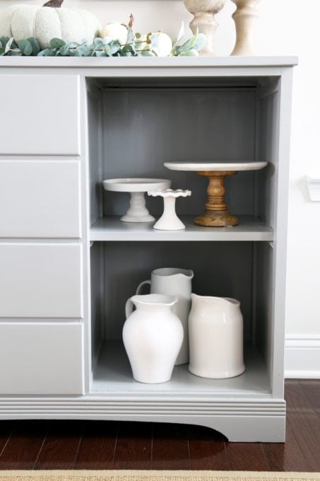 front view of the storage cabinet in the sideboard