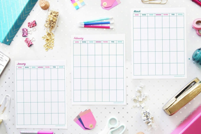 Monthly Calendar Printables