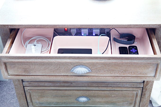 Nightstand Charging Station with Power Strip