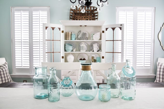 China Cabinet in Coastal Dining Room