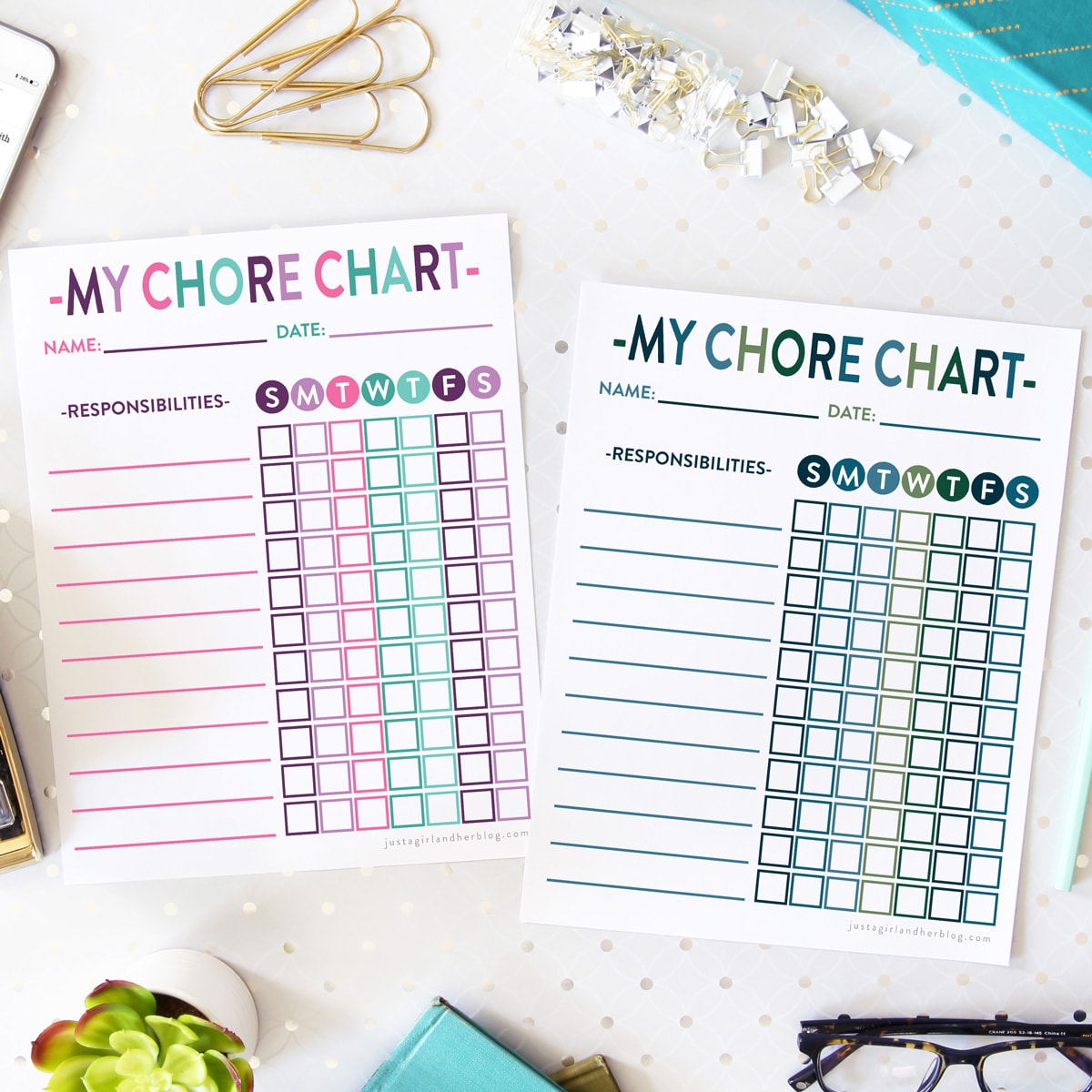 Free Printable Chore Charts