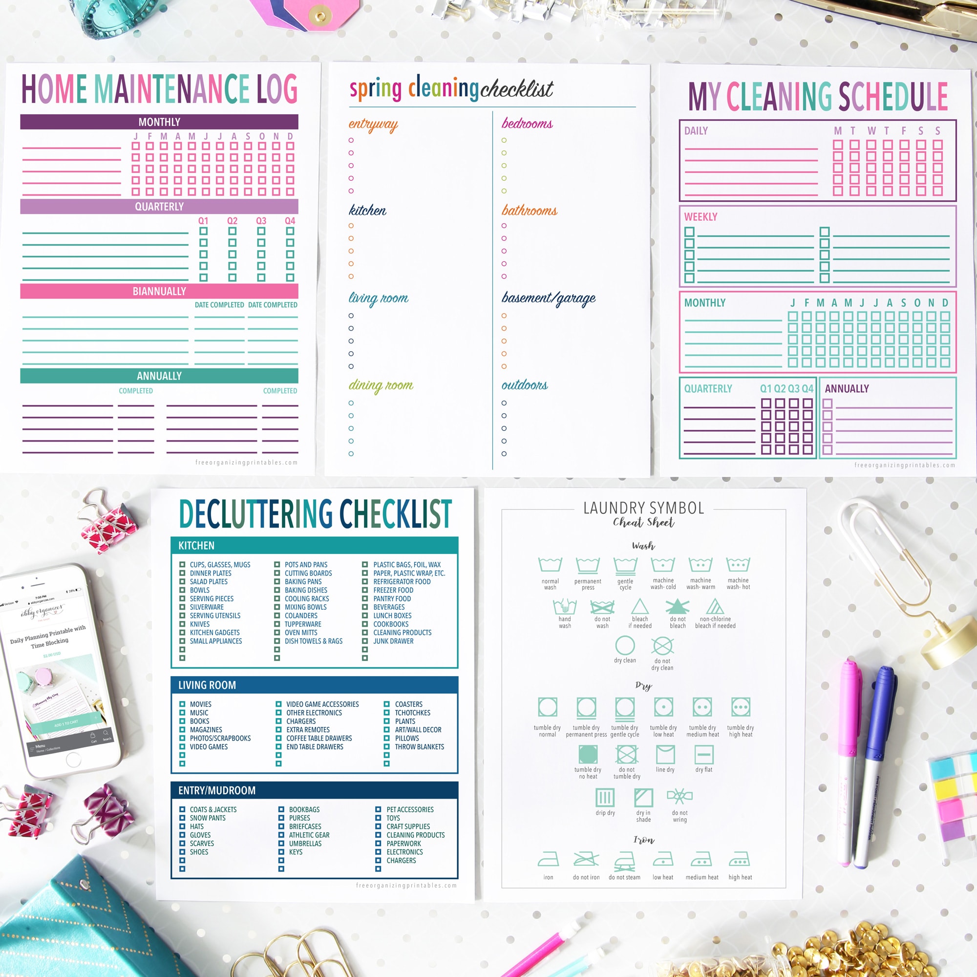 Clean House Checklist Printables to help make your house neat and tidy