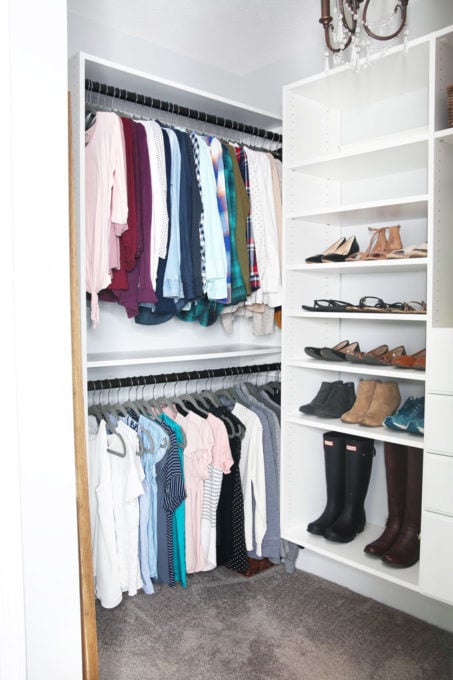 Organized Closet After Using Marie Kondo's KonMari Method