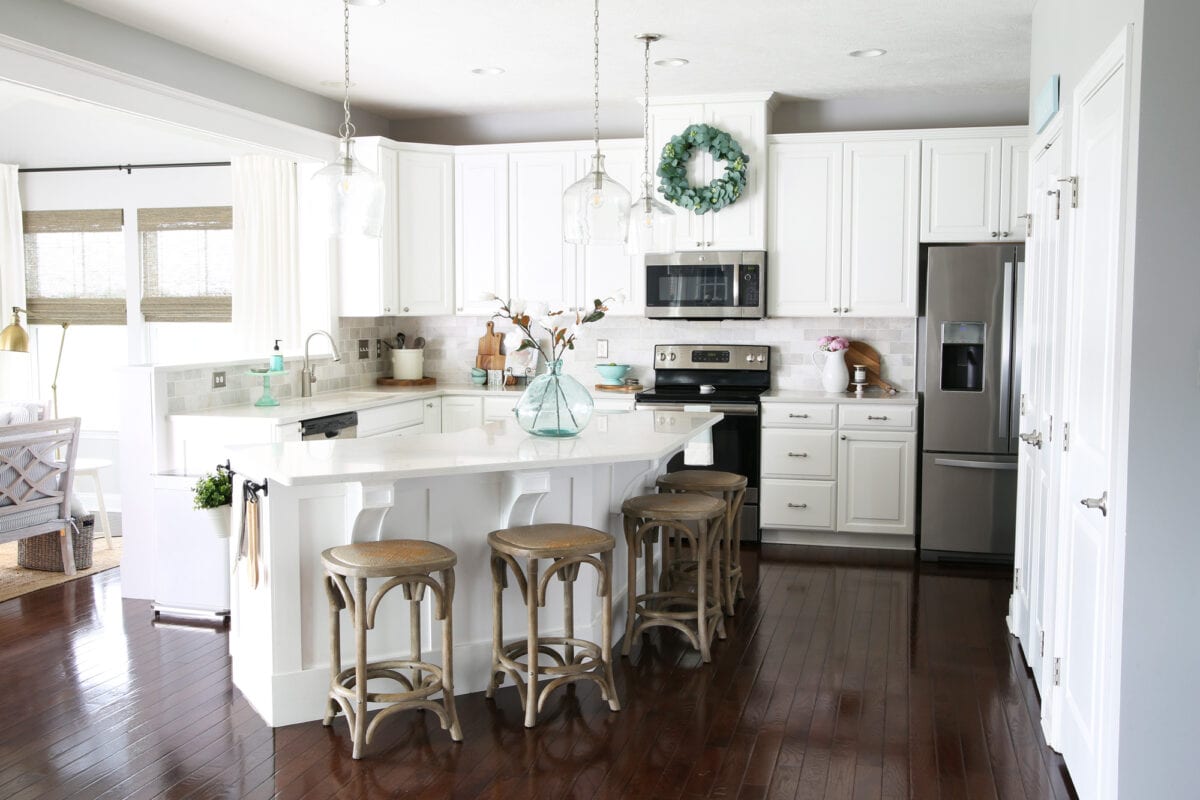 Organized White Kitchen with a Large Island