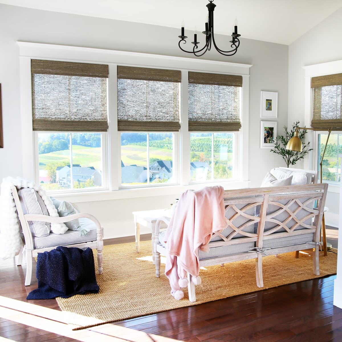 Craftsman Style Interior Window Trim in a Sunroom