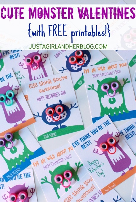 I Only Have Eyes for You Valentines {with FREE printables!} | JustAGirlAndHerBlog.com