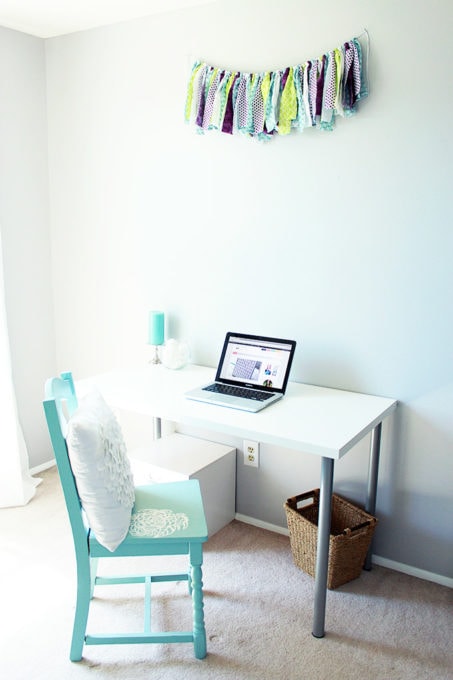 IKEA Desk in a Small Organized Home Office