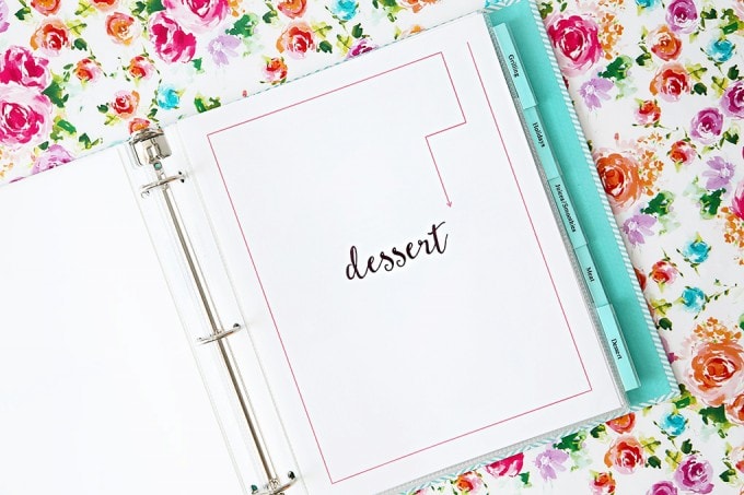 Love this Free Printable Recipe Binder! What a great way to organize my recipes to make meal planning and prep so much easier! Click through to the post to get the pretty printables! | JustAGirlAndHerBlog.com