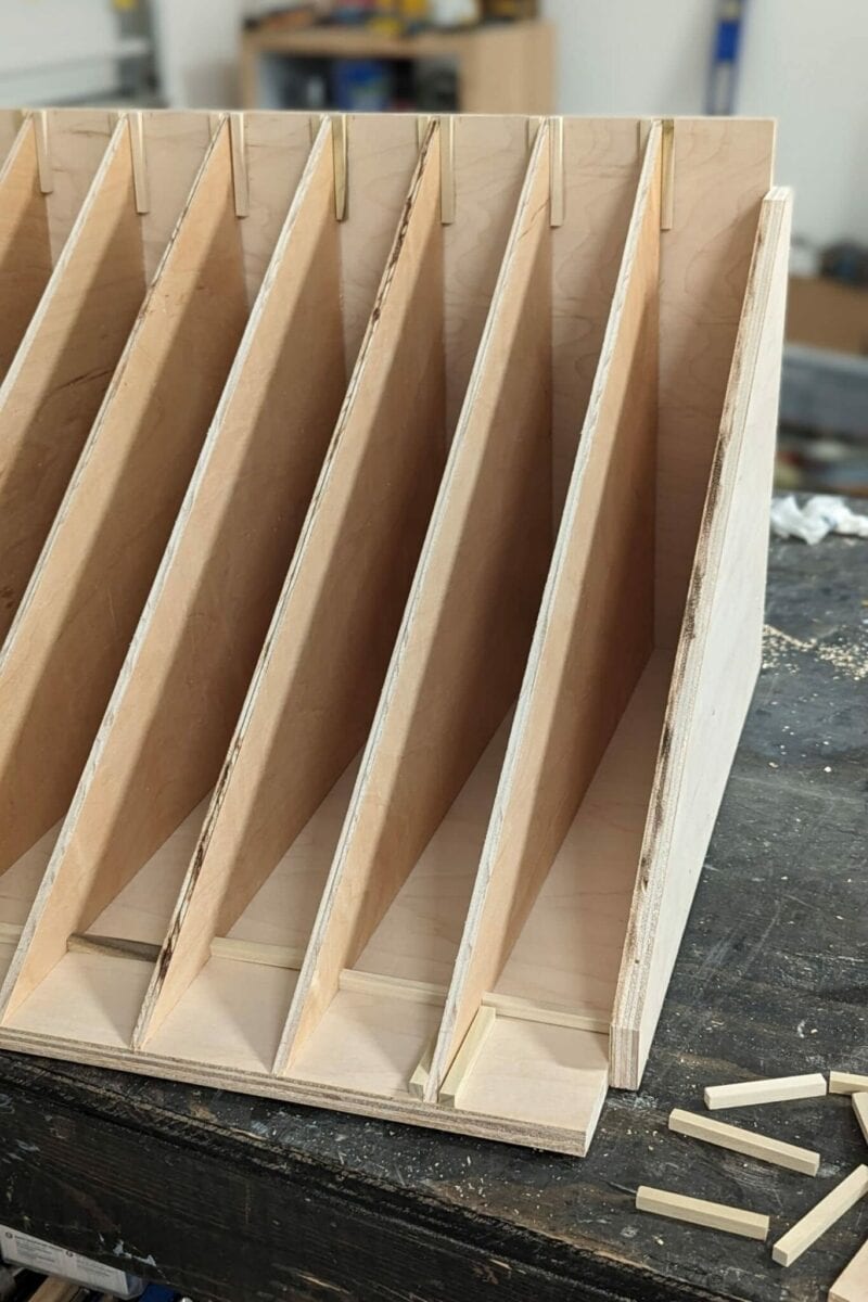 DIY wood cooke sheet organizer