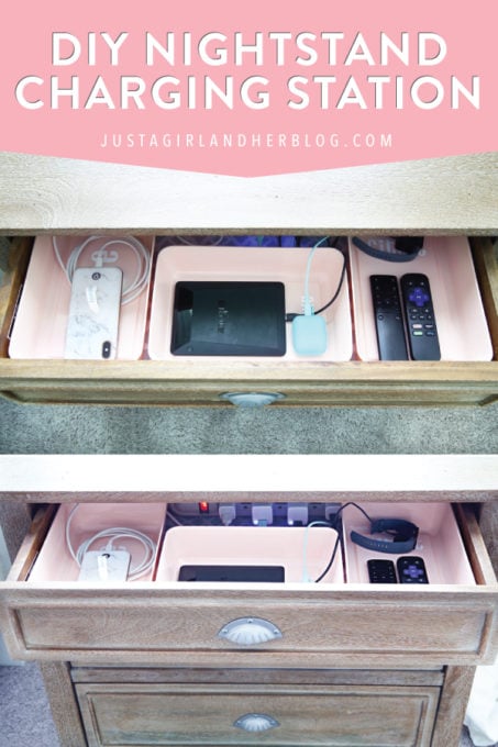 Nightstand Drawer with DIY Charging Station