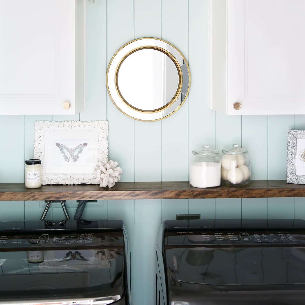 DIY Shelf Above the Washing Machine and Dryer in the Laundry Room