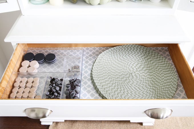 Drawer of China Cabinet in Organized Dining Room