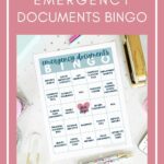 Free Printable Emergency Documents Bingo