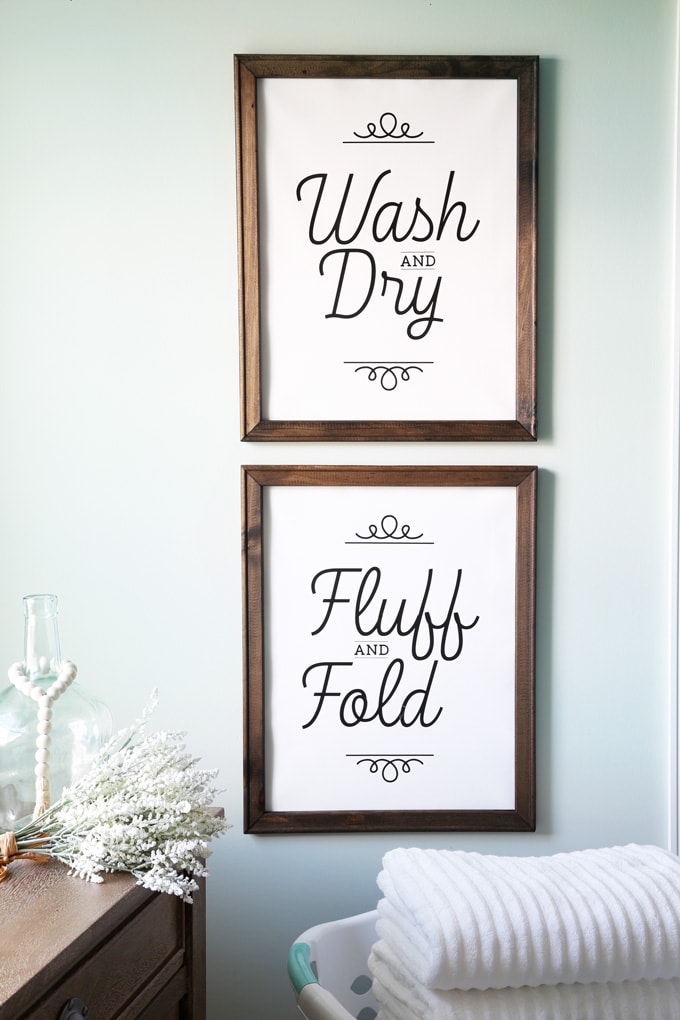 Laundry Room DIY Wall Art on a Reverse Canvas