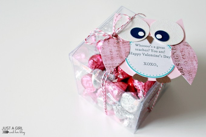 Owl Valentine Teacher Gifts by Just a Girl and Her Blog