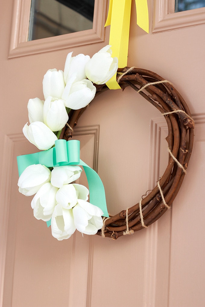 A Sweet and Simple Spring Wreath | JustAGirlAndHerBlog.com