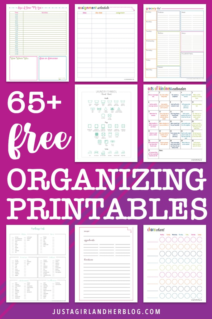 65+ Free Organizing Printables