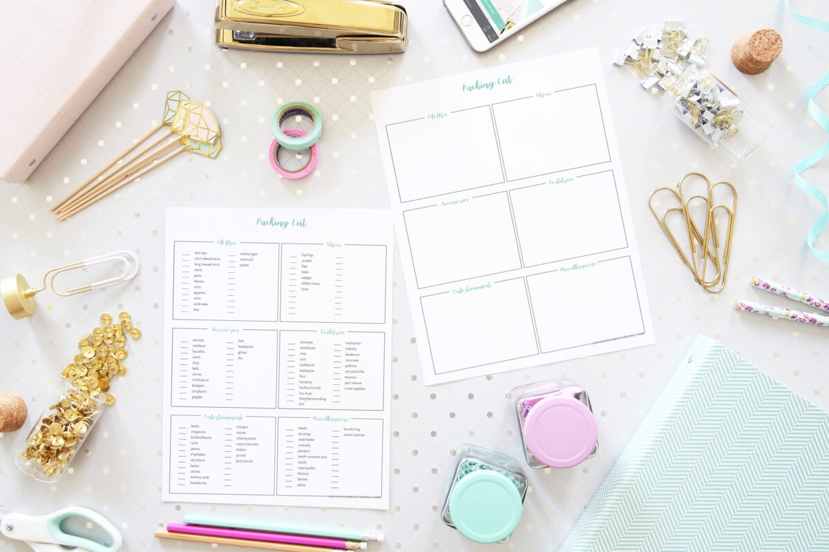 Free Printable Packing List with Two Options