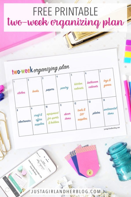 Free Printable Two-Week Organizing Plan