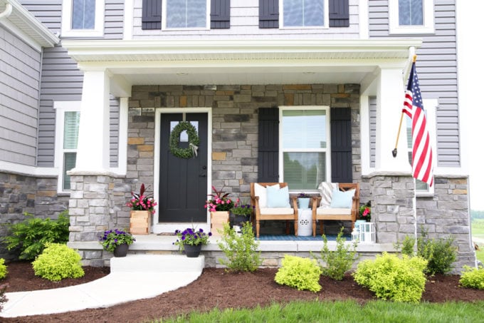 Craftsman Home Exterior with Gray Stone, Ryan Homes Palermo Elevation L