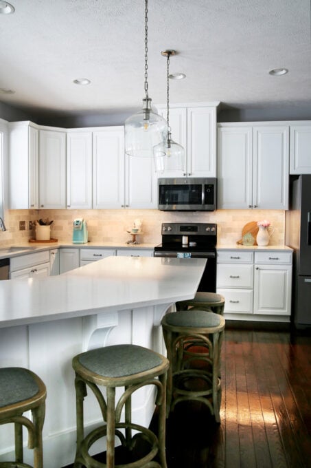 White Kitchen with Under Cabinet Lighting