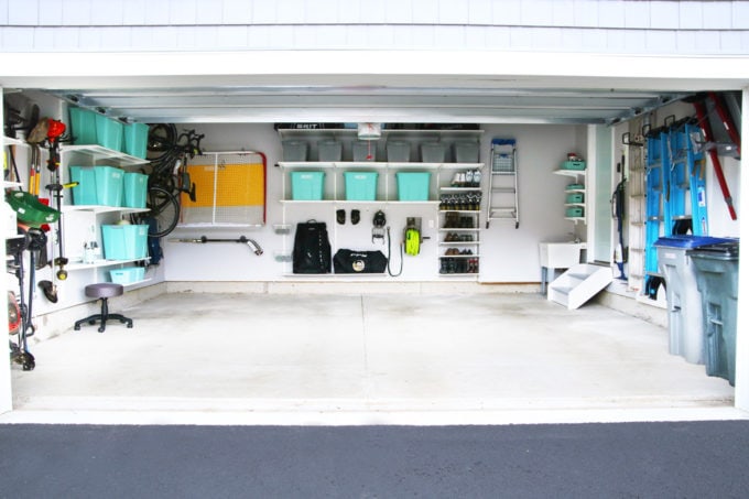 Organized Garage with IKEA ALGOT Shelving