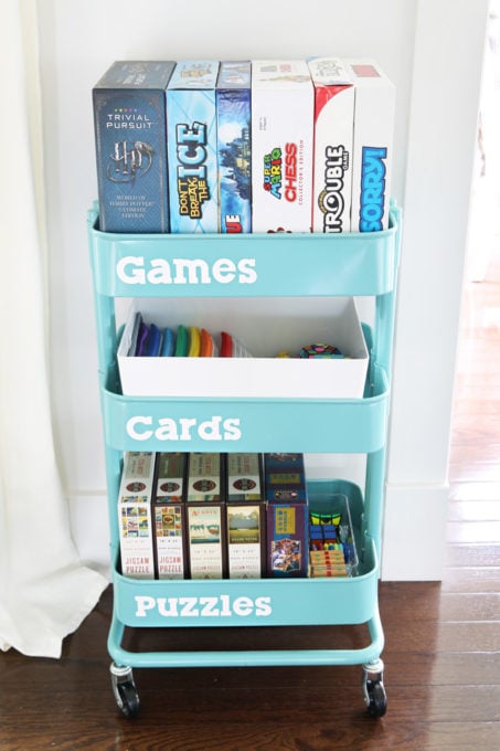 RASKOG Utility Cart from IKEA Used to Organized Games, Cards, and Puzzles