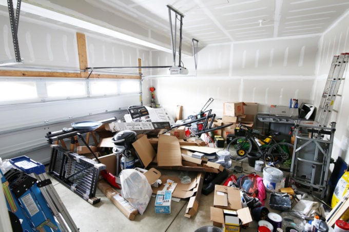 Messy Garage; "Before" Photo