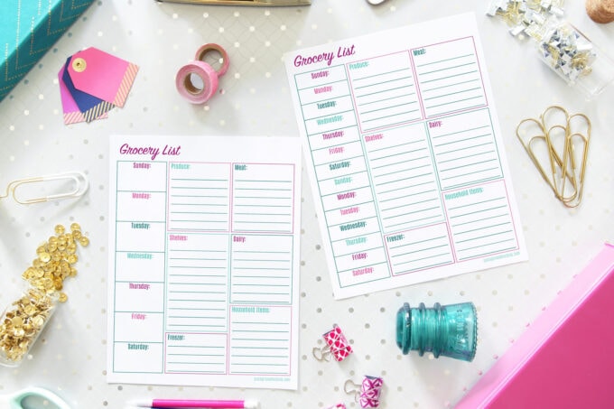 Free Printable Grocery Lists