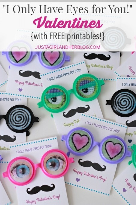 I Only Have Eyes for You Valentines {with FREE printables!} | JustAGirlAndHerBlog.com