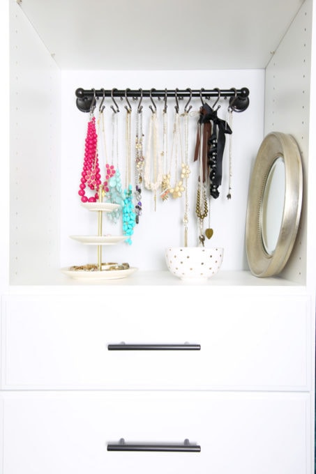 Organized Jewelry in a Master Bedroom Closet