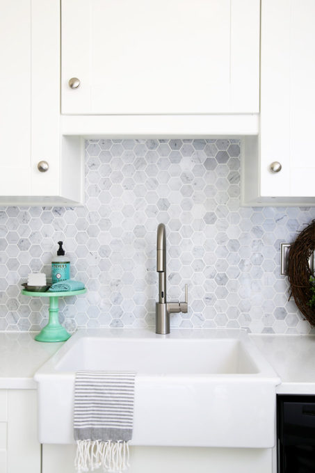 White IKEA Kitchen with Farmhouse Sink