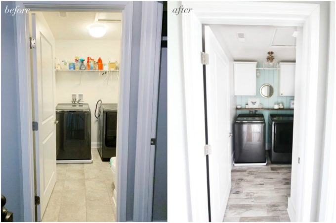 laundry room organization before and after