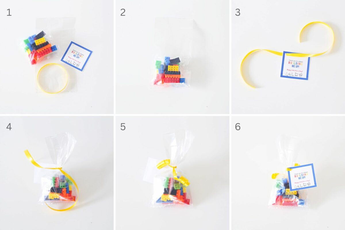 Steps for Assembling LEGO Valentine Bags