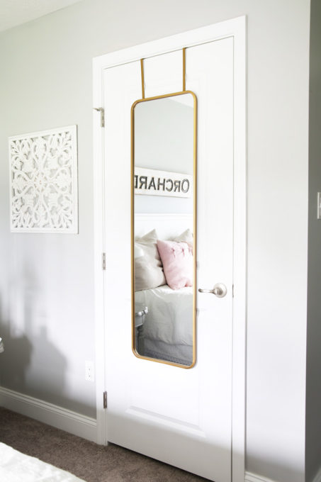 Full length mirror hanging on closet door, closet ideas